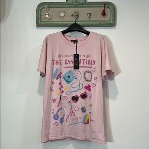 Delia’s Girl Summer Graphic Tee oversized women’s size xs pink t-shirt